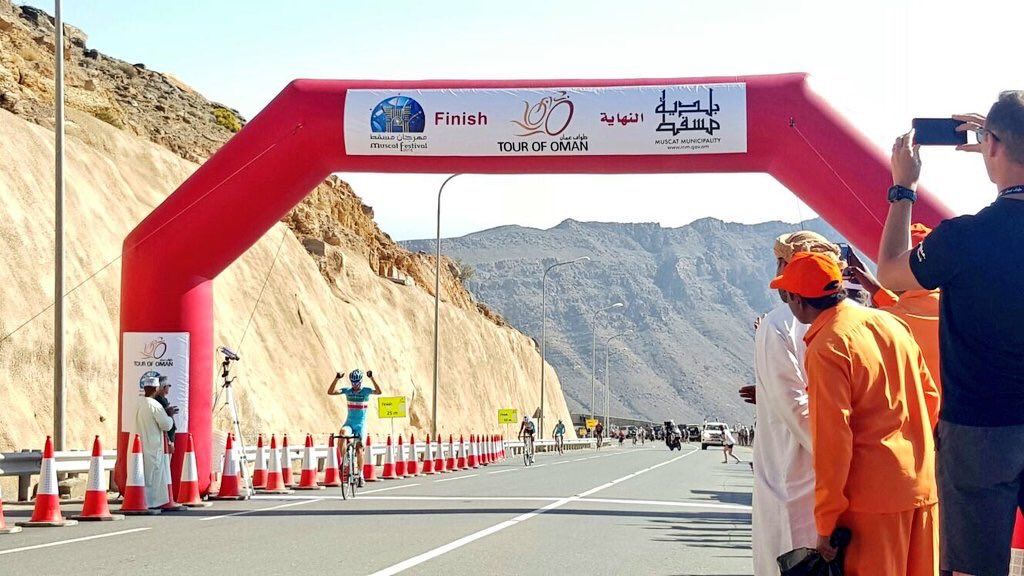 Vincenzo Nibali takes the win on Green Mountain at the Tour of Oman