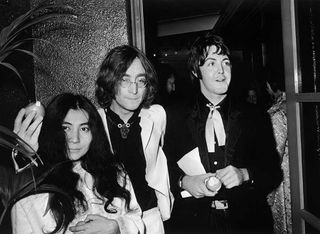 Yoko Ono, Lennon and McCartney putting a brave public face on things