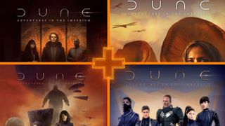 Covers from four Dune RPG books featured in the Dune Humble Bundle deal