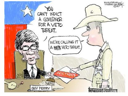 Political cartoon U.S. Rick Perry