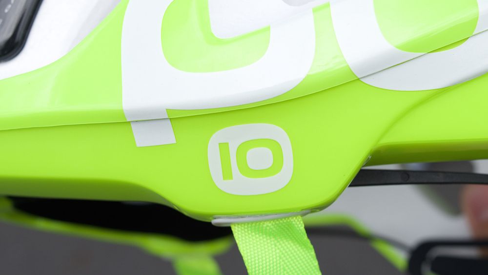 The helmet celebrates POC's 10 year anniversary