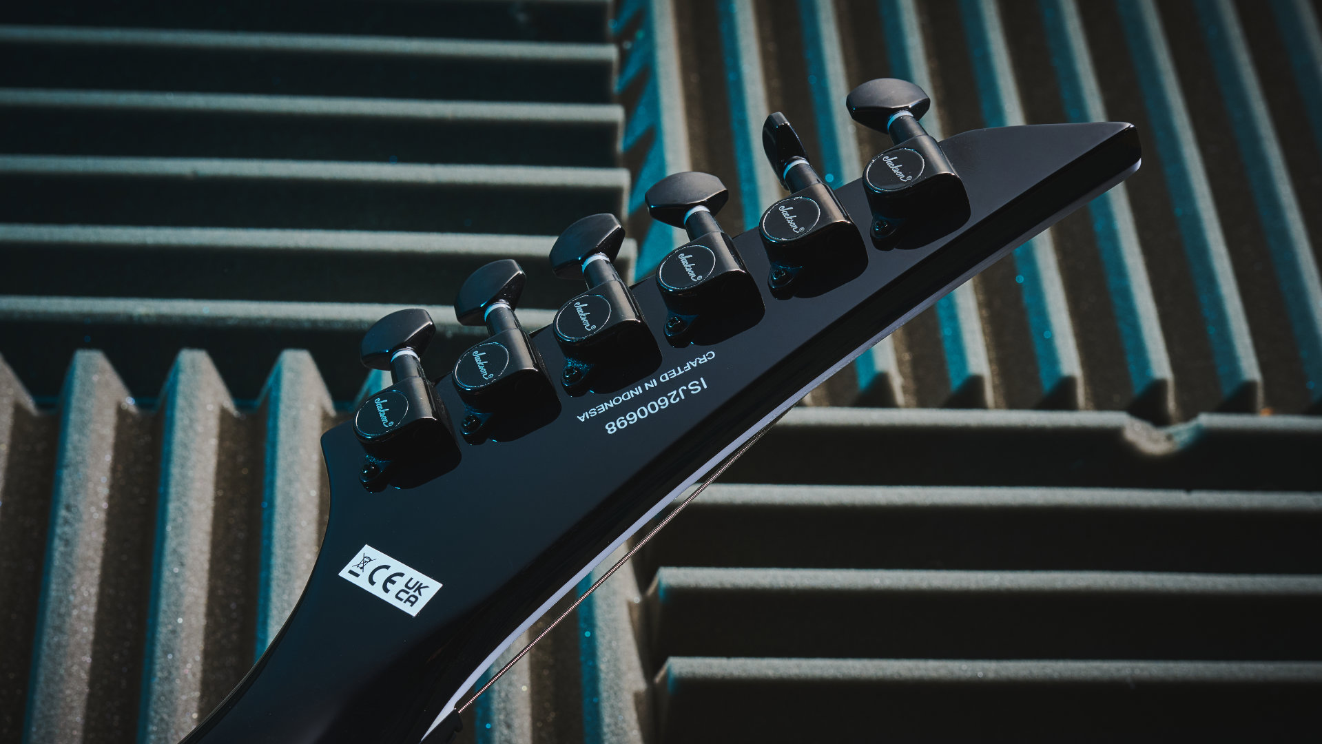The back of the headstock on the Jackson Pro Series Signature Wes Borland King V