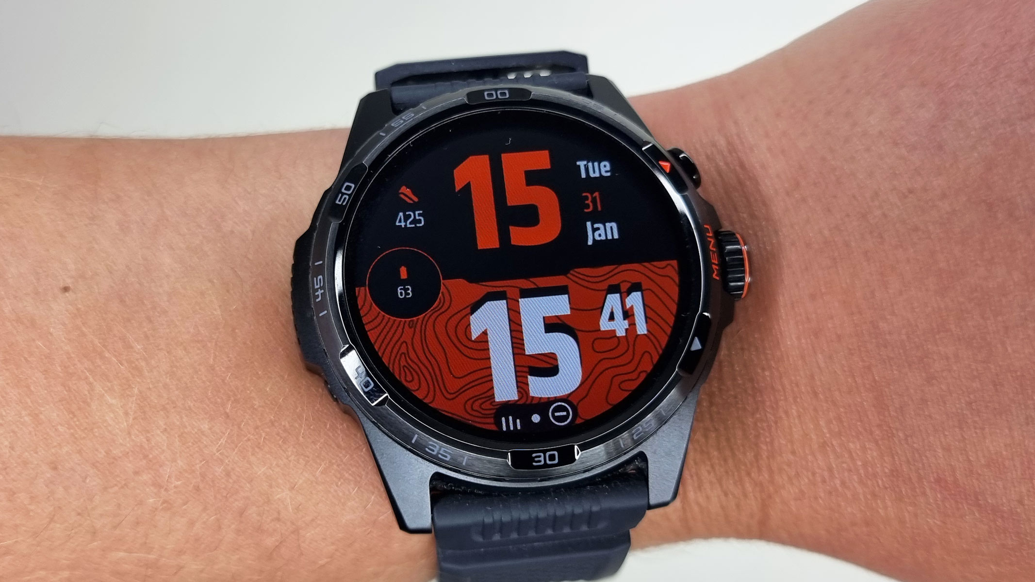 TicWatch Atlas smartwatch being tested by our reviewer