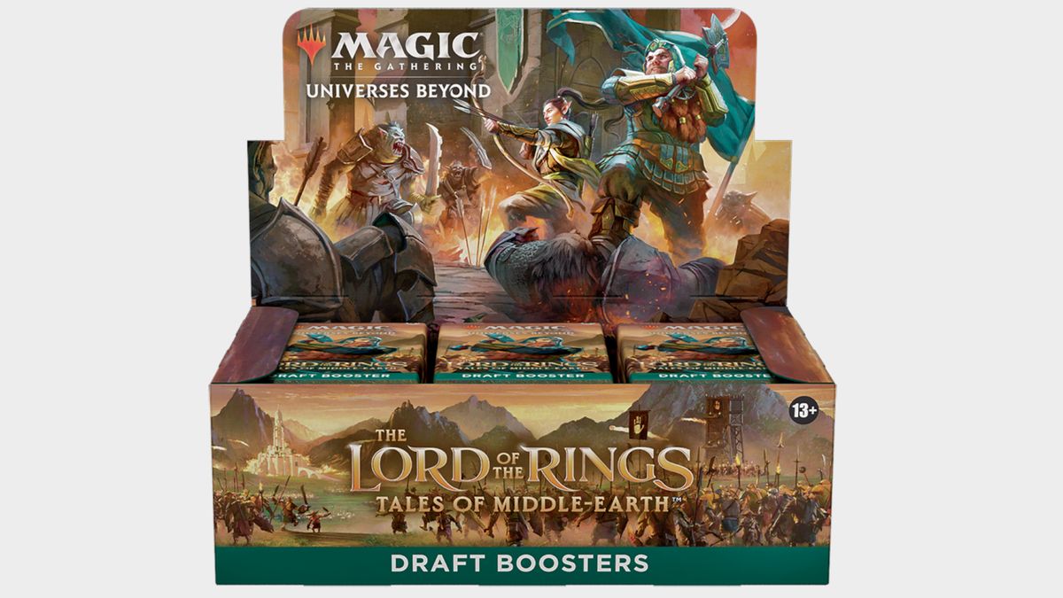The Lord of the Rings: Tales of Middle-earth product boxes on plain backgrounds