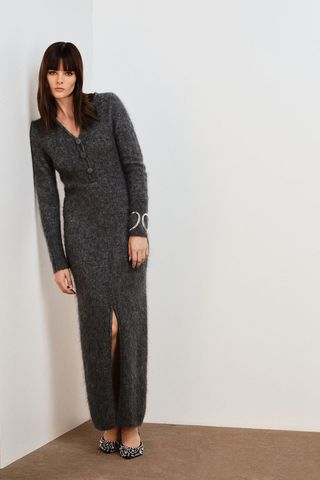 Mohair-Blend Knitted Dress