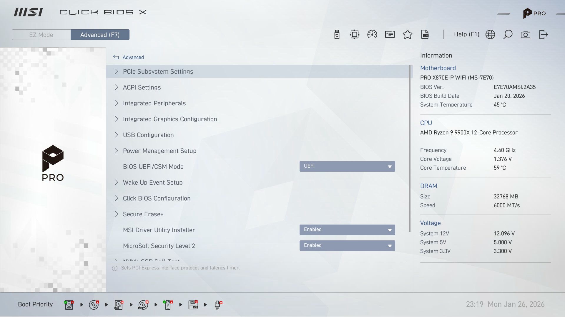 MSI Pro X870E-P Wifi