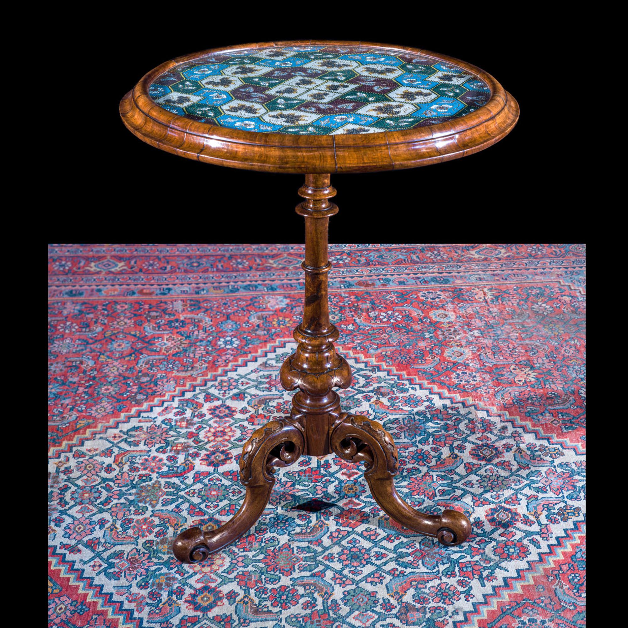 A 19th Century Italian Beadwork Wine Table c.1860
