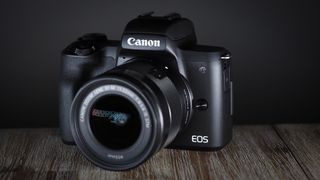 Canon EOS M50 on a shelf