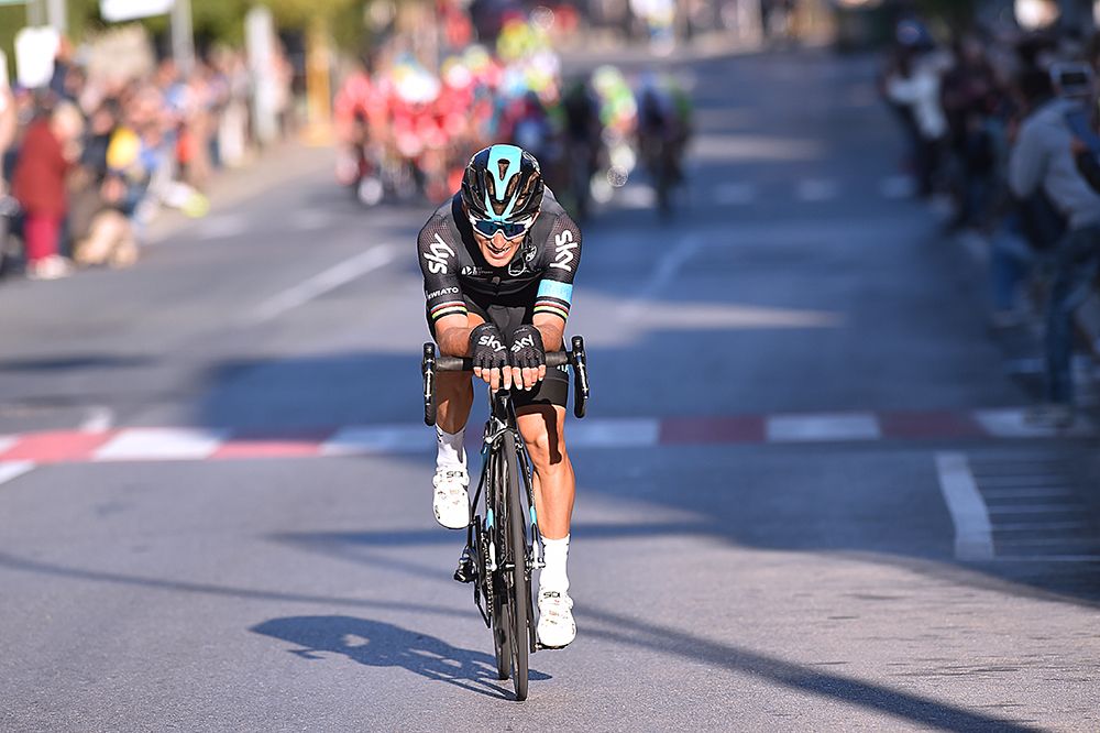 Michal Kwiatkowski (Sky) on the attack