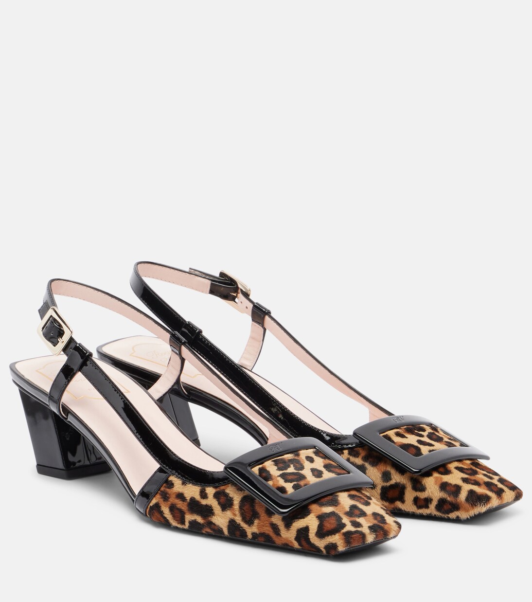 Belle Vivier 45 Calf Hair Slingback Pumps in Brown - Roger Vivier