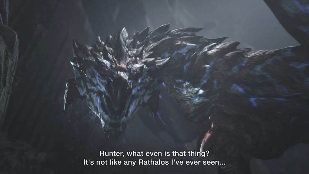 Promotional trailer screenshot of a Rathalos in Monster Hunter Wilds