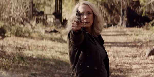 Laurie Strode practicing her marksmanship