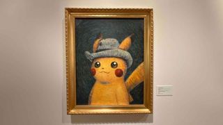 A photo of a painting of Pikachu