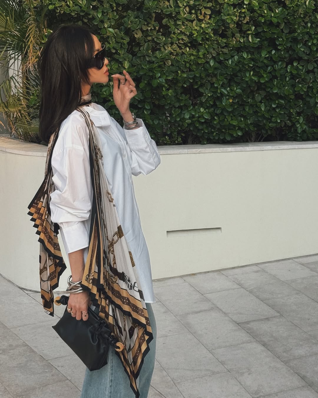 Chriselle Lim wearing a scarf