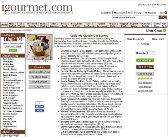 You can view pictures and read descriptions of each item on igourmet&rsquo;s website.