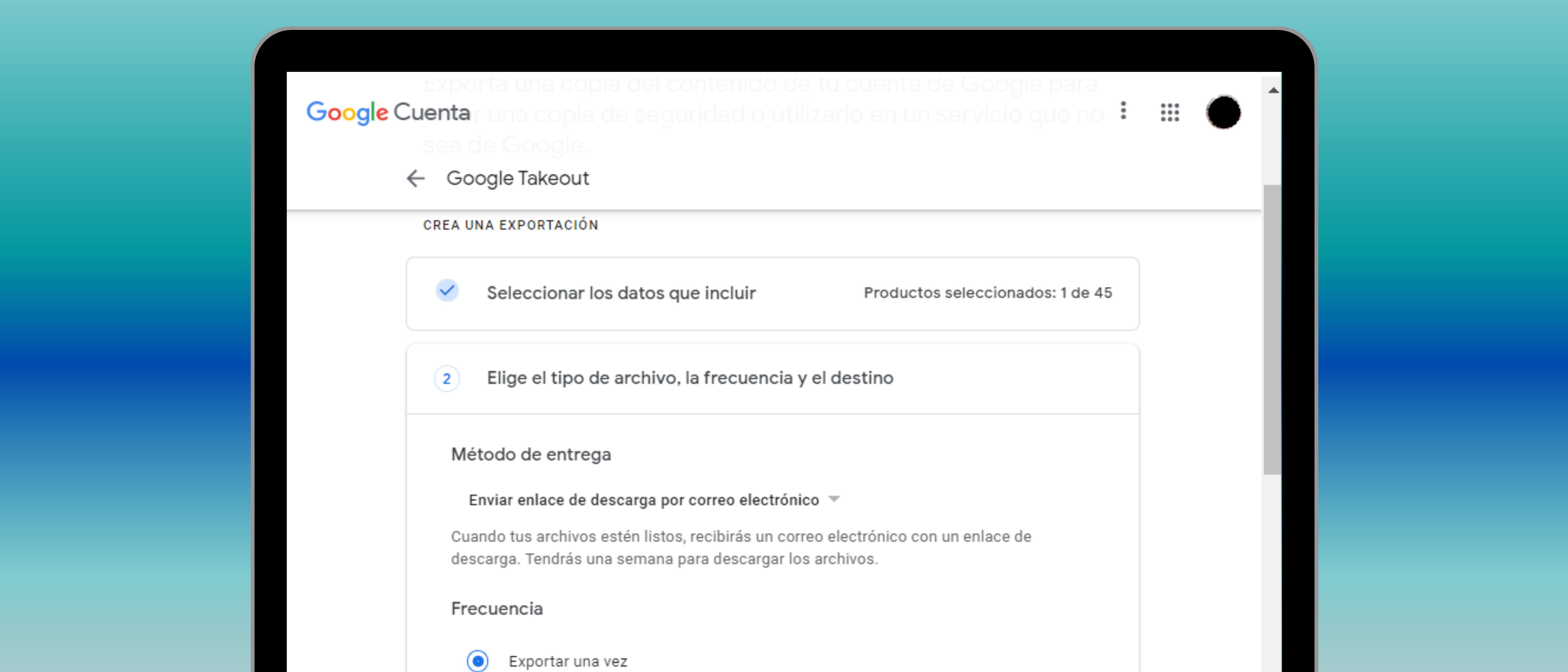 Descargar todas tus fotos de Google Fotos con Google Takeout