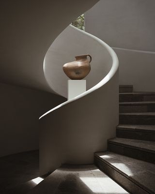 winding staircase at mexican retreat