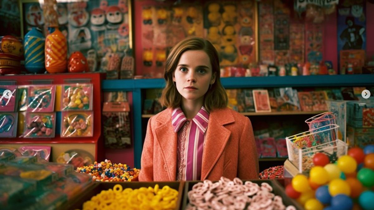 AI generated image of Hermione Granger in the style of Wes Anderson