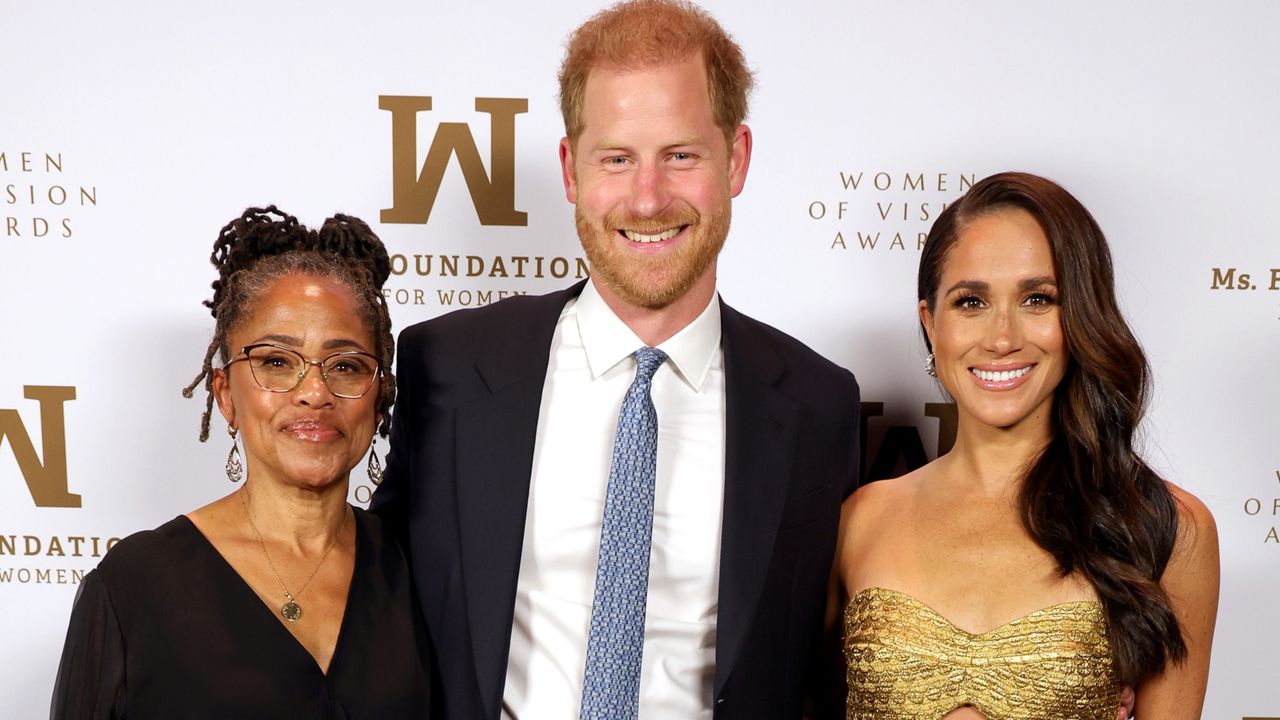 Doria Ragland, Prince Harry, Duke of Sussex and Meghan, The Duchess of Sussex attend the Ms. Foundation Women of Vision Awards: Celebrating Generations of Progress &amp; Power at Ziegfeld Ballroom on May 16, 2023 in New York City. 