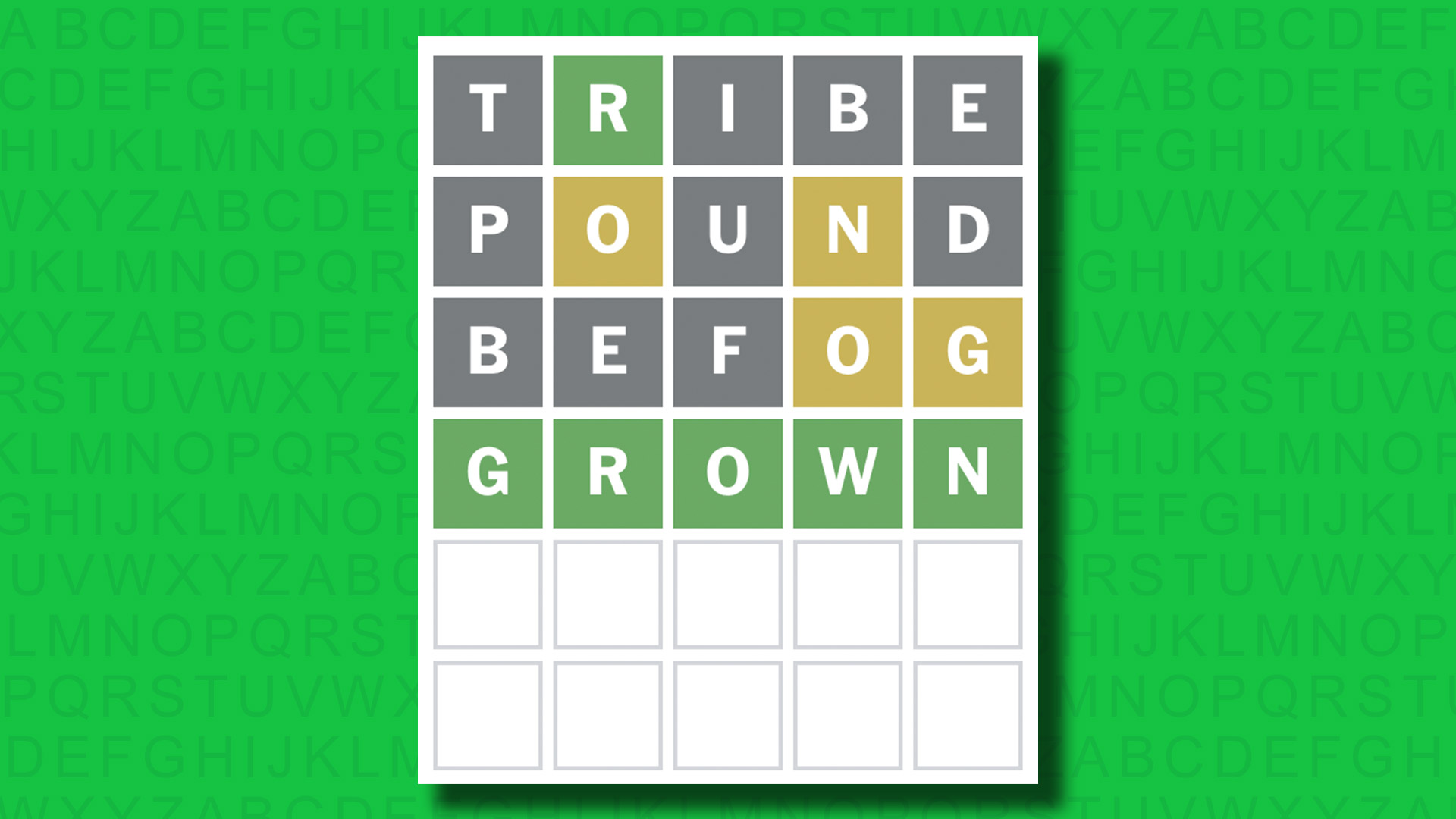 NYT Wordle answer for game 1428 on a green background