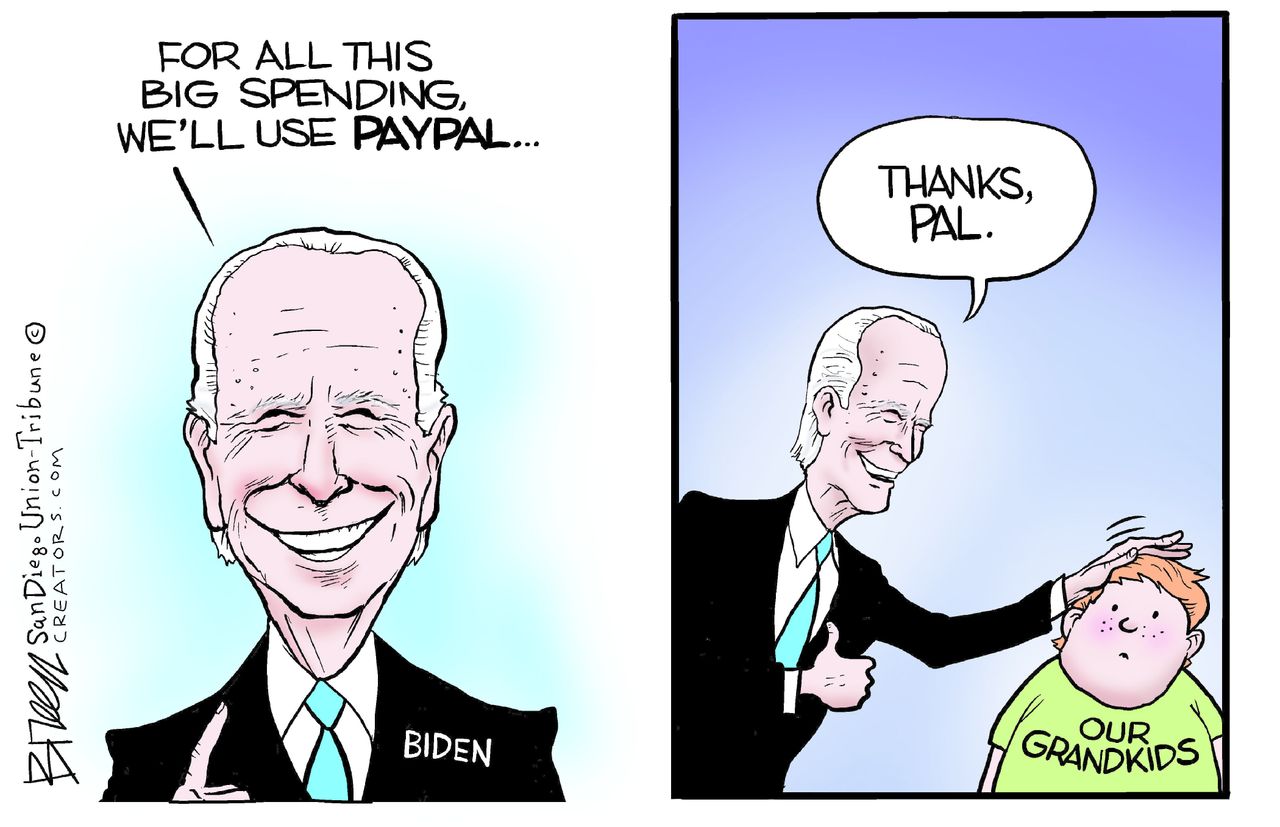 Editorial Cartoon U.S. biden spending