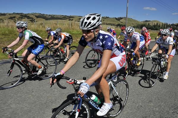 Alison Starnes (USA National Team) rides in the peloton.