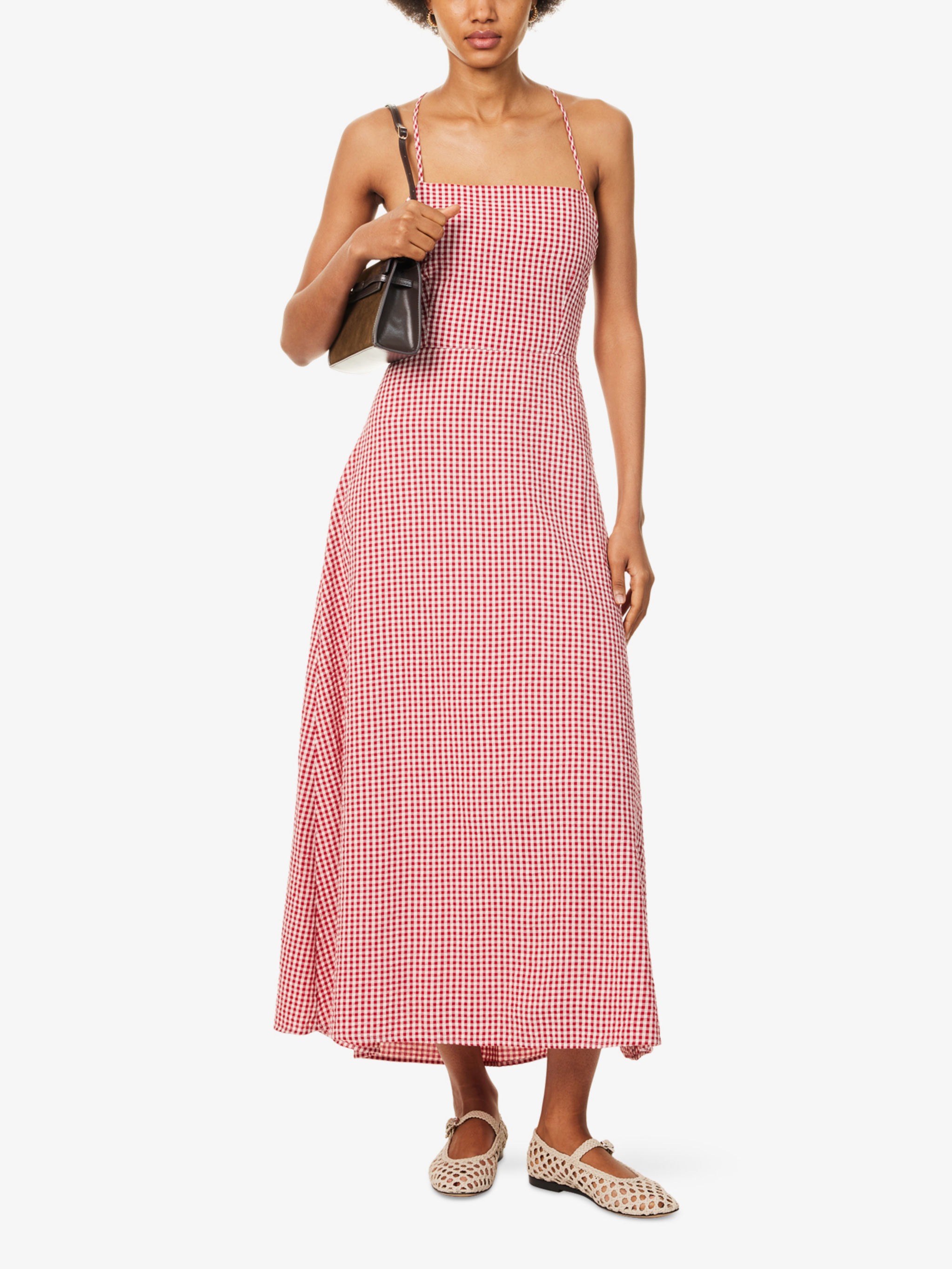 Lori Gingham Cotton-Poplin Midi Dress