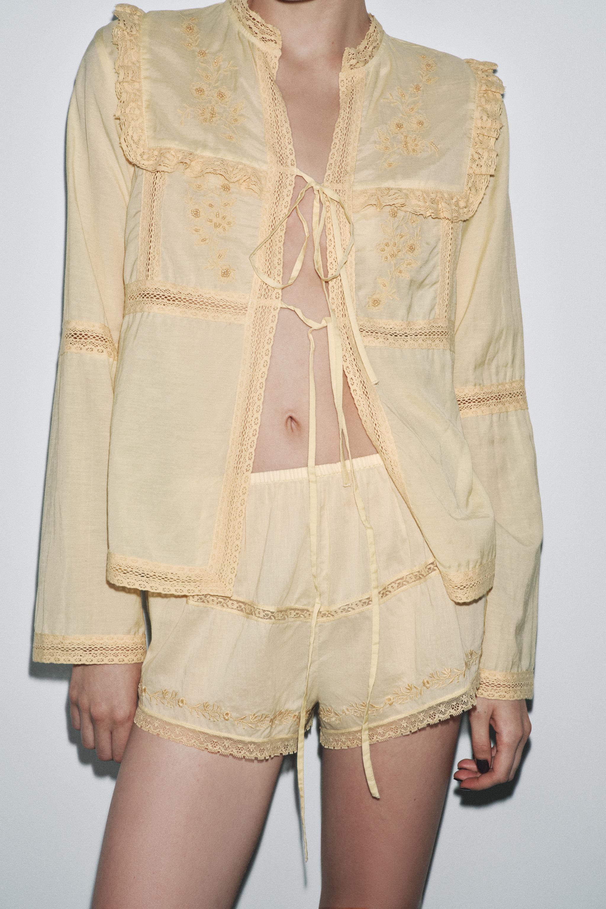 Limited Edition Floral Embroidery and Lace Shorts