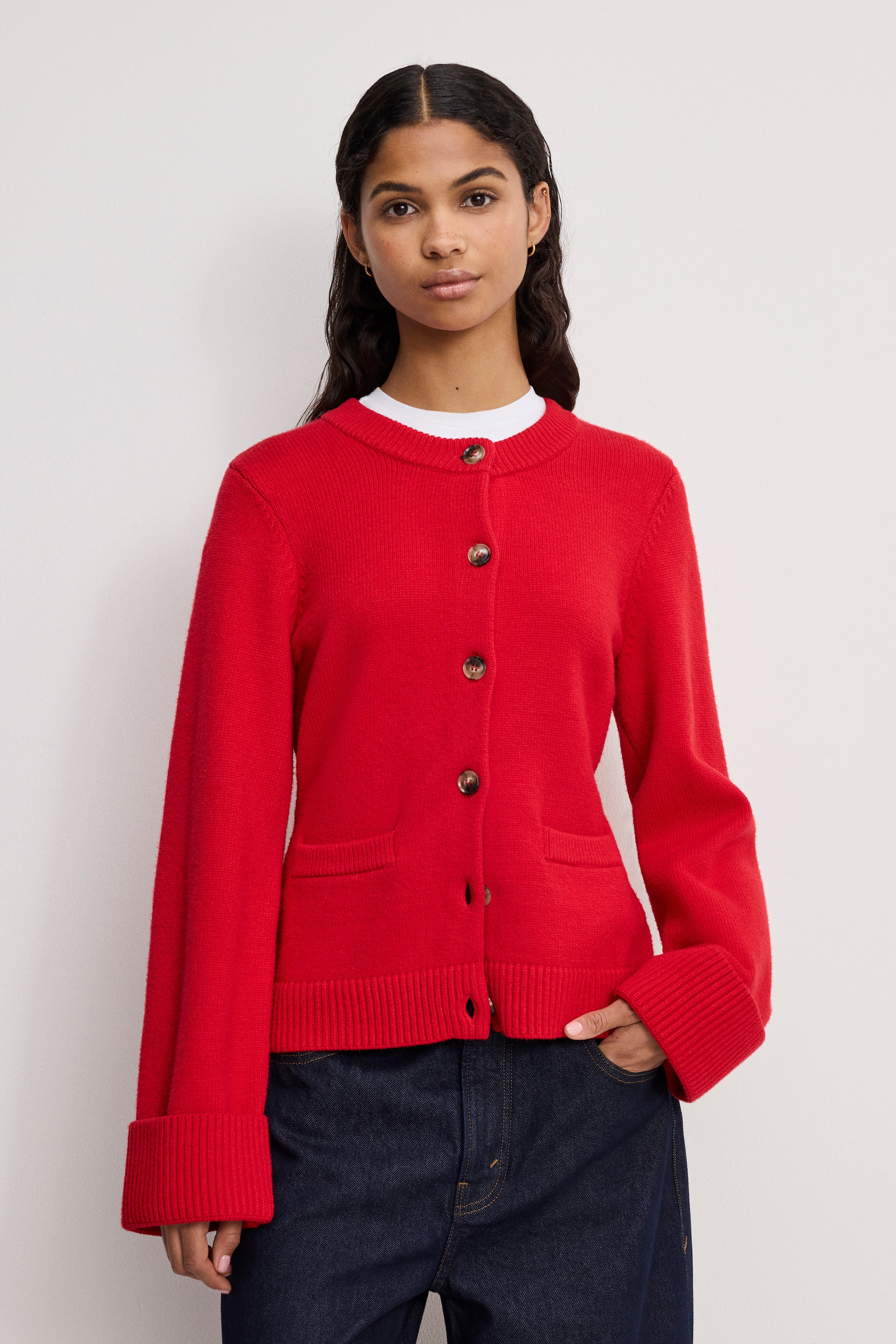 Button Front Knit Cardigan | Chili001