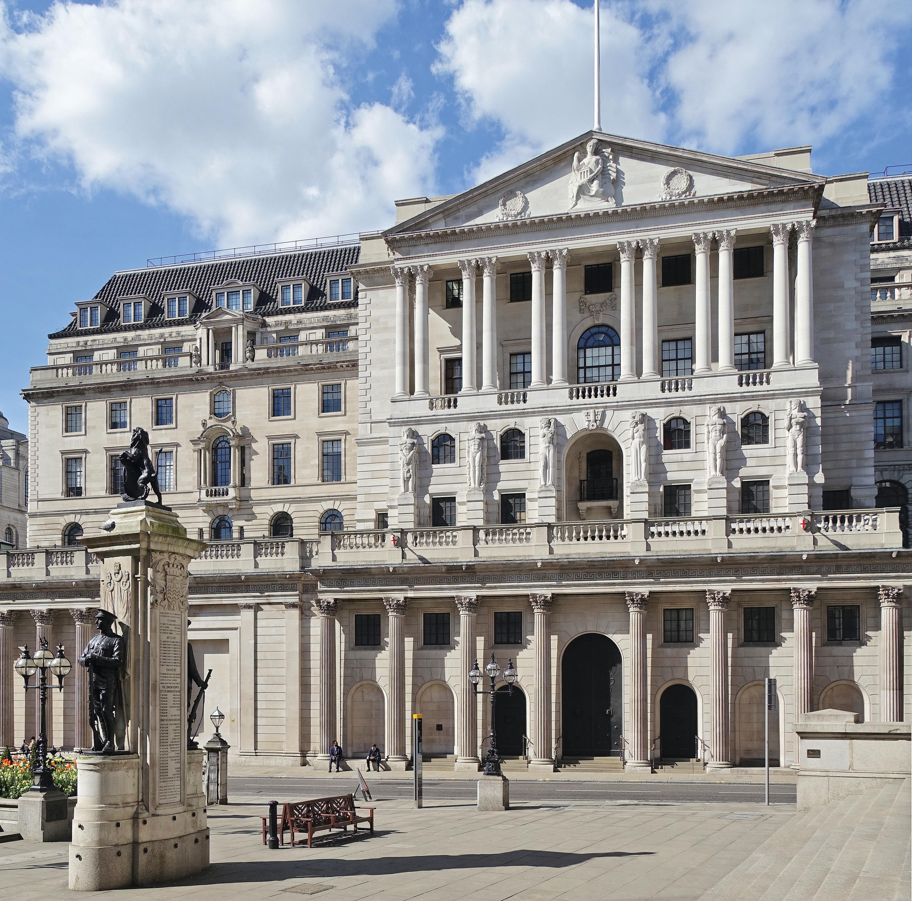 The Bank of England in Threadneedle Street, London