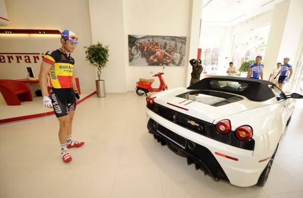 He may be Belgian but even Tom Boonen (Quick Step) can appreciate a fine Italian rear.