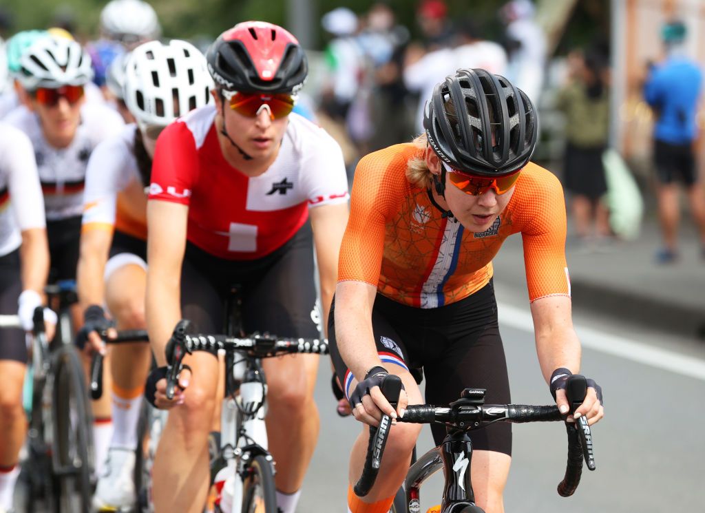 OYAMA JAPAN JULY 25 Anna van der Breggen of Team Netherlands during the Womens road race on day two of the Tokyo 2020 Olympic Games at Fuji International Speedway on July 25 2021 in Oyama Shizuoka Japan Photo by Michael SteeleGetty Images