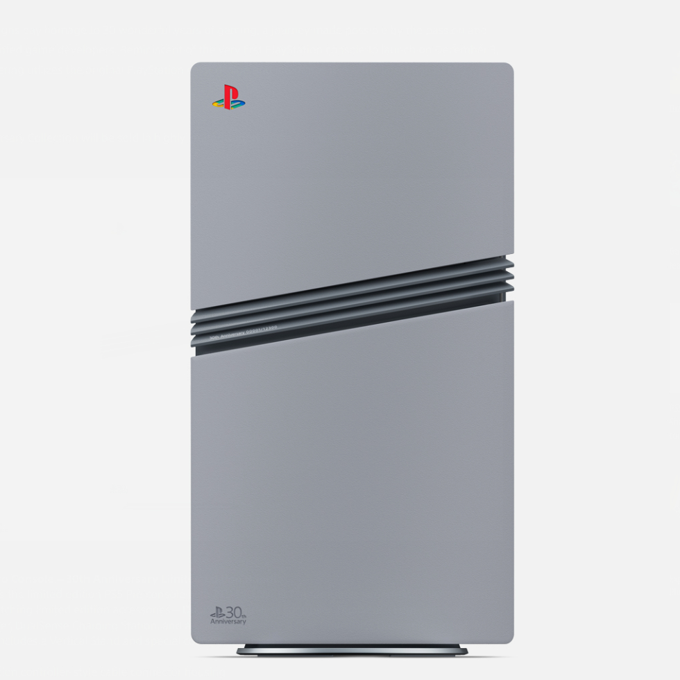 The 30th Anniversary Edition PS5 Pro from Sony on a white background