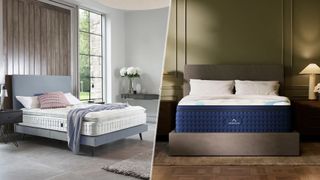 A pillow-top mattress (left) and a Euro-top mattress (right)
