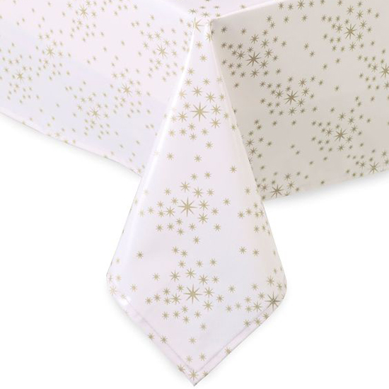Next Star Gold Glitter PVC Tablecloth