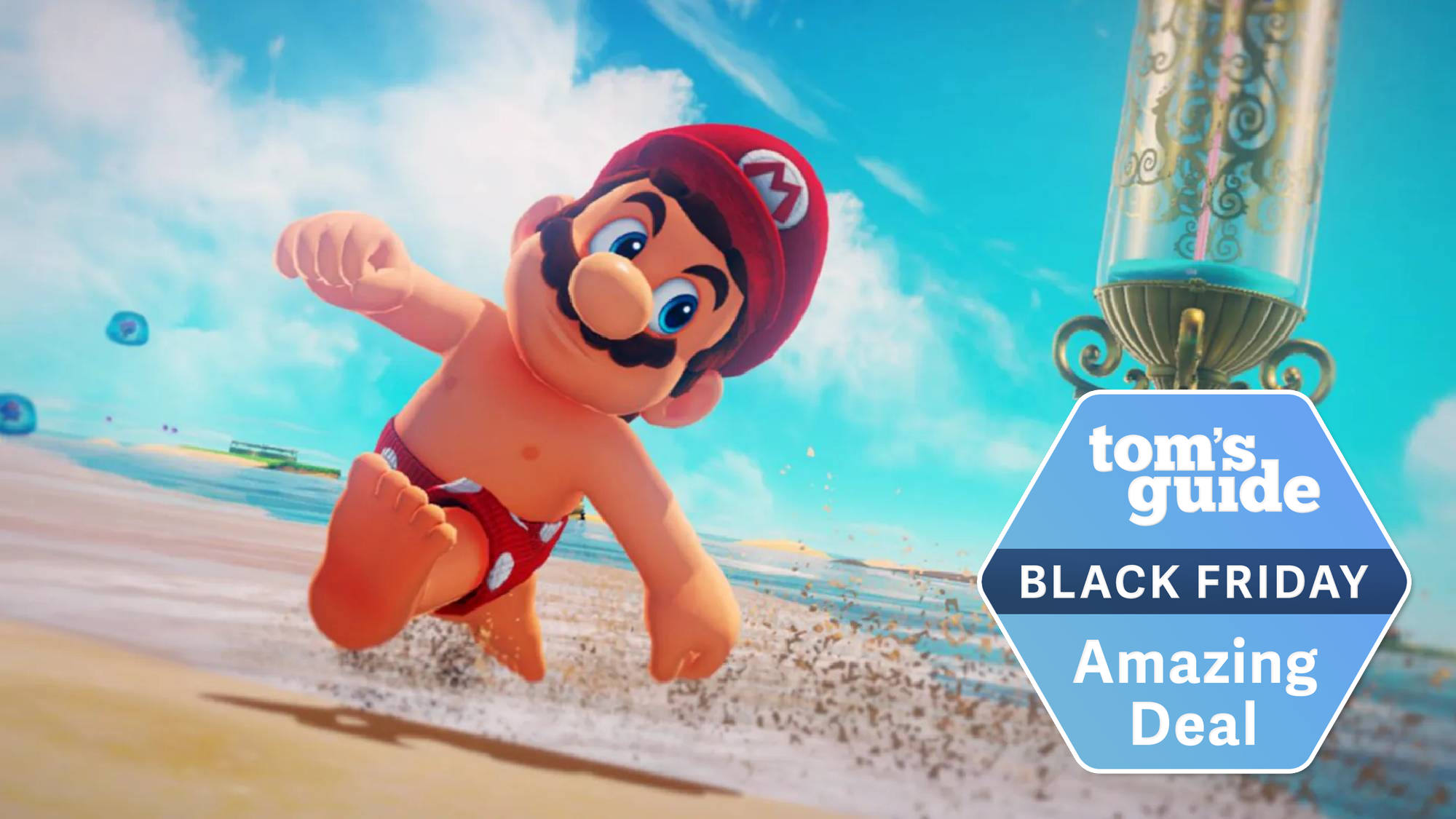 Super Mario Odyssey with Tom's Guide Black Friday badge