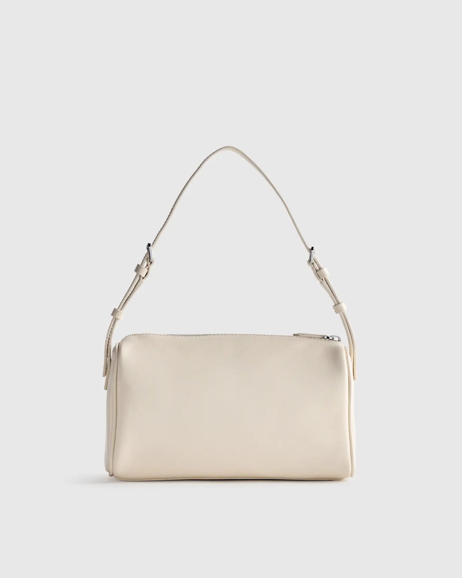 Quince, Italian Leather Mini Barrel Shoulder Bag in Soft Ivory