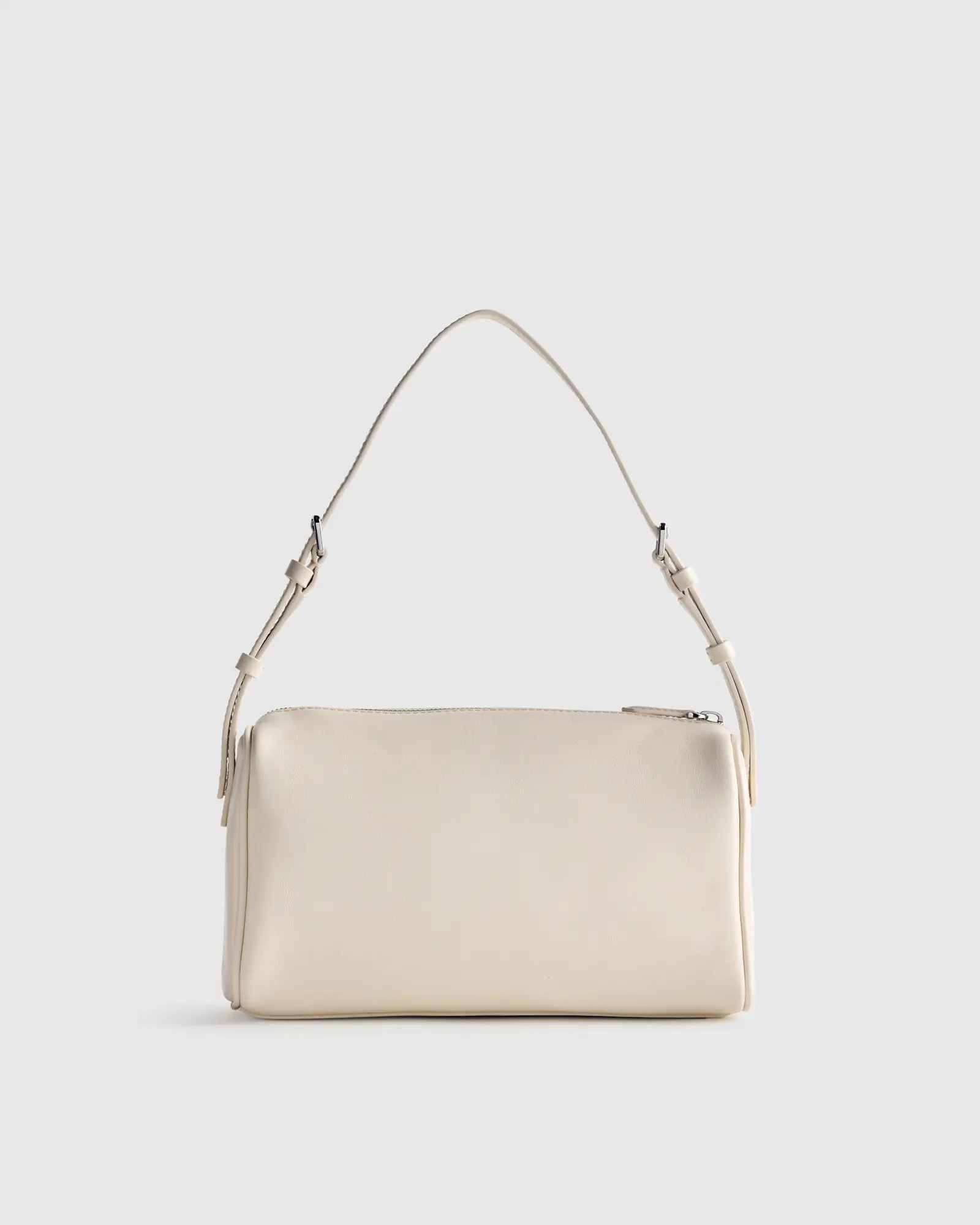 Quince, Italian Leather Mini Barrel Shoulder Bag in Soft Ivory