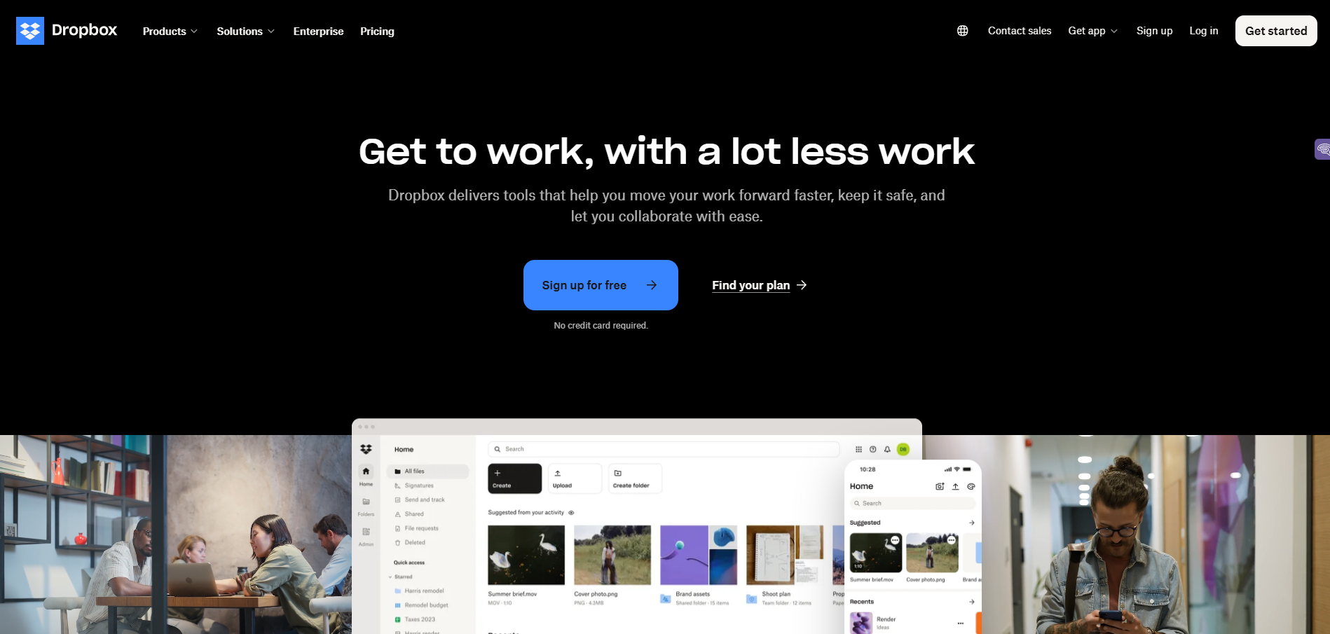 Dropbox Home Page