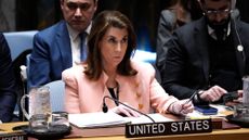 U.S. United Nations representative Tammy Bruce listens during Security Council meeting