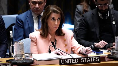 U.S. United Nations representative Tammy Bruce listens during Security Council meeting