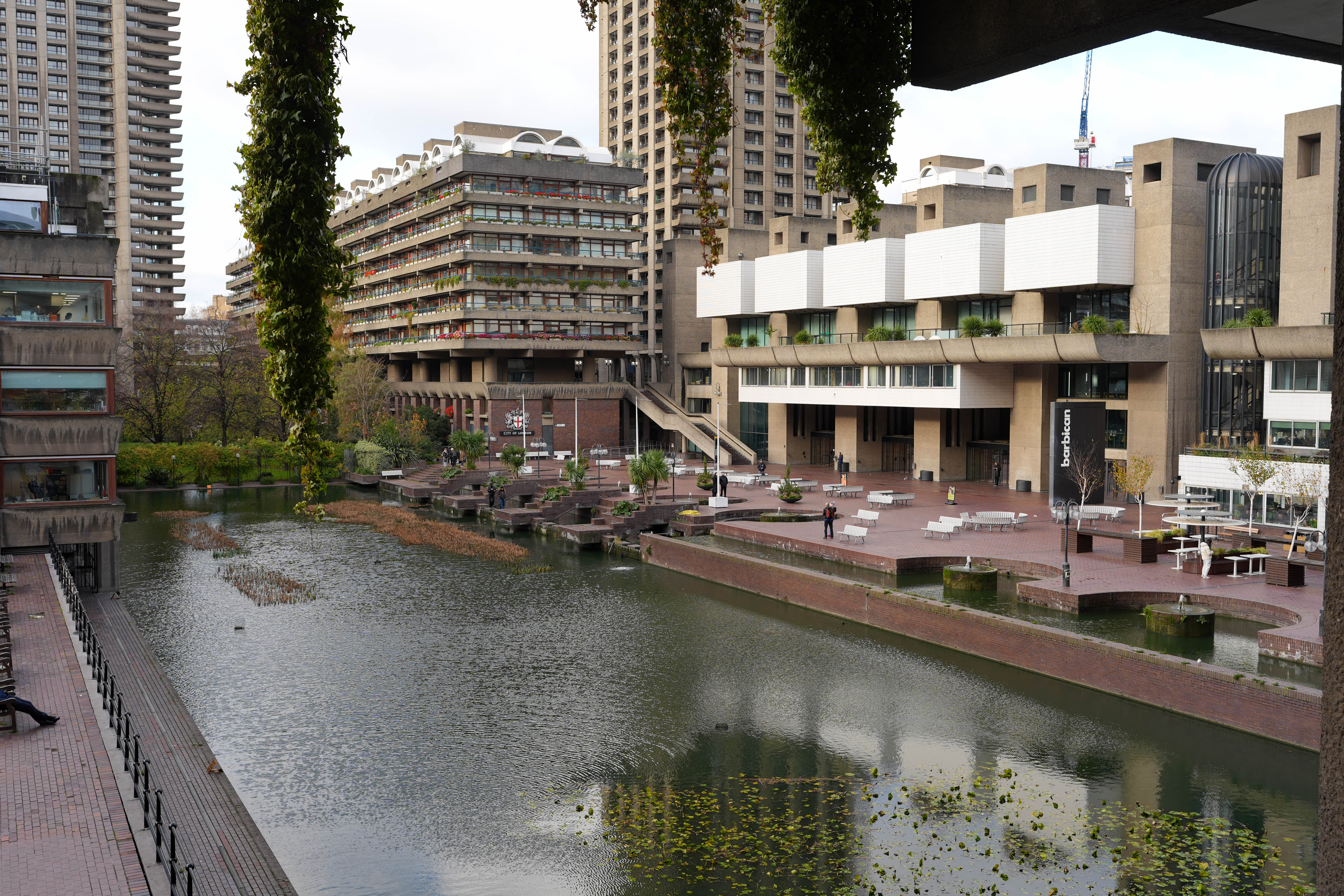 View across the barbican Centre in London