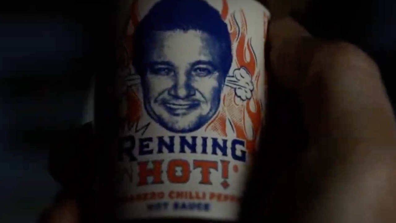 Renning Hot! Jeremy Renner Hot Sauce as seen in Glass Onion: A Knives Out Mystery.