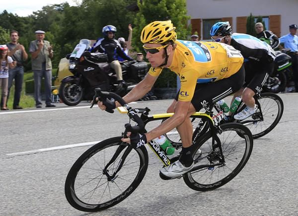 Bradley Wiggins (Sky) in yellow