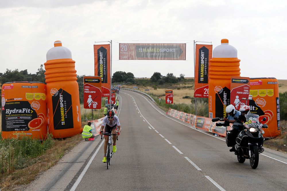 Diego Rubio (Burgos-BH) tries a late solo move during stage 10 at the Vuelta
