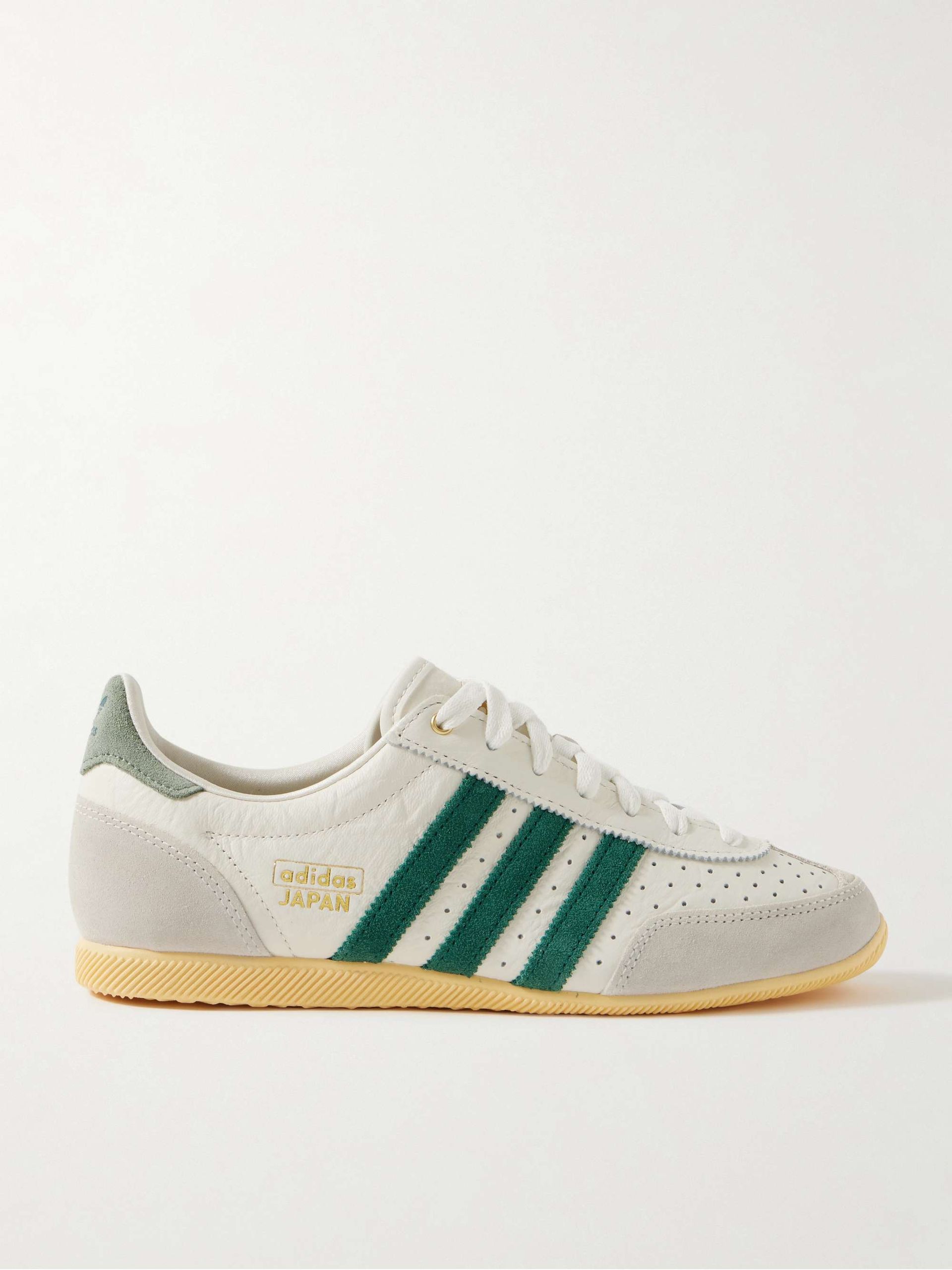 Japan Suede-Trimmed Perforated Leather Sneakers