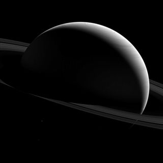Saturn and Tethys Night Sides