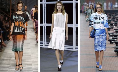 Pictured (from left): looks from Missoni, Alexander Wang and Kenzo