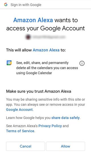 Alexa App Access Google Account