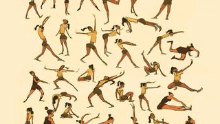 Characters dancing and stretching